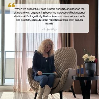 When we support our cells, protect our DNA, and nourish the skin as a living organ, aging becomes a process of balance, not decline.
At Dr. Asya Grafy Bio Institute, we create skincare with one belief: true beauty is the reflection of long-term cellular health.”
— Founder, Dr. Asya Grafy Bio Institute
#LongevityPhilosophy #ScienceOfAging #DrAsyaGrafy